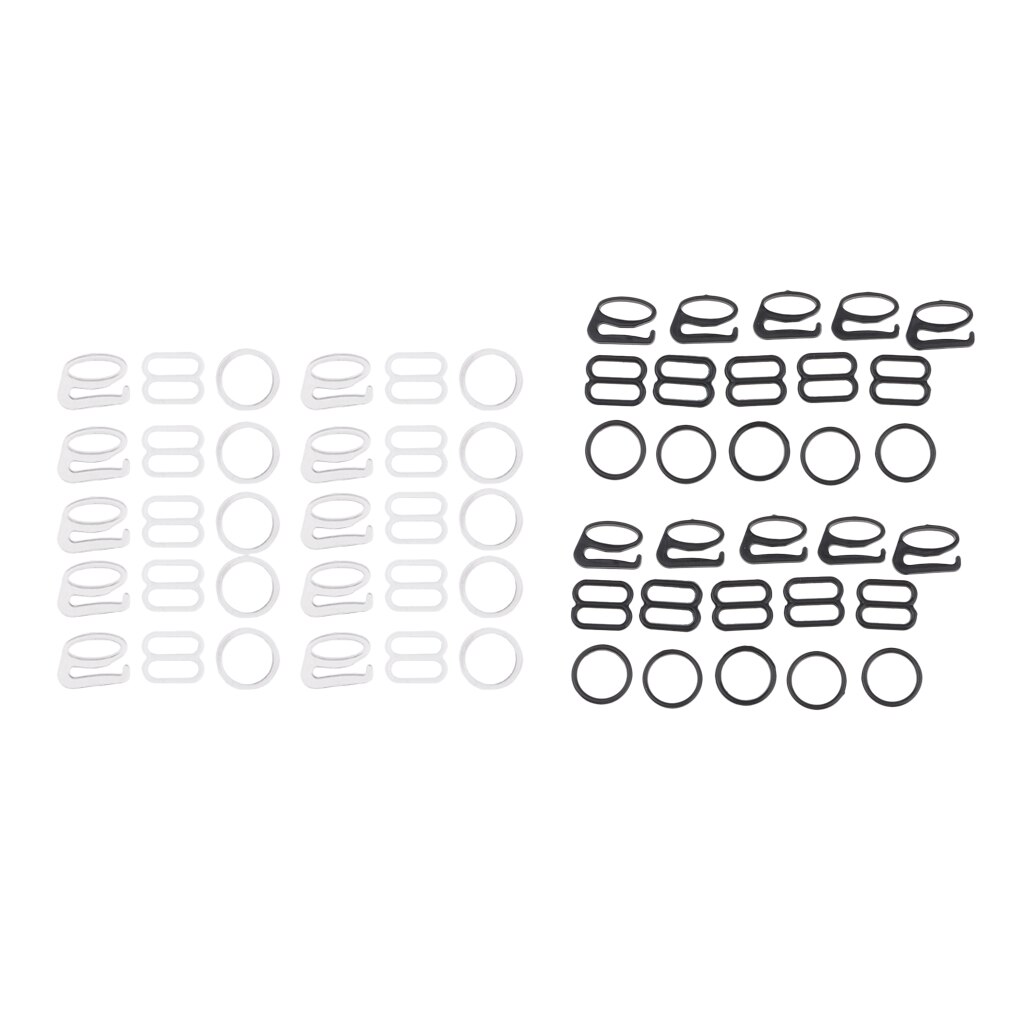 10 sets bh-bandjes schuifjes/haakjes/o-ringen figuur 8 9 0 lingerie versteller voor doe-het-zelf knutselwerkje