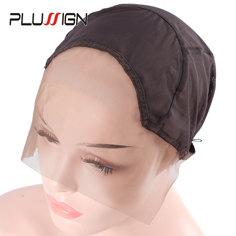 Plussign 1Pcs Ventilated Wig Cap Transparent 13*4 Swiss Lace Wig Cap For Diy Making Wigs With Adjustable Straps Average Size