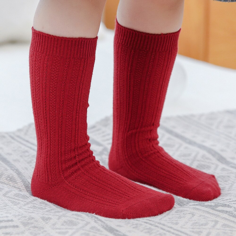 Kids Kinderen Katoenen Kniekousen Voor Meisjes Solid Gestreepte Baby Meisje Kniehoge Sokken Winter Sokken Voor Jongens Half sokken