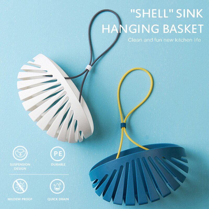 Suction Cup Perforated Hanging Kitchen Tool Drain Sponge Storage Hanging Basket Rack Organizer Dish Cloths Scrubbers Holder Rack