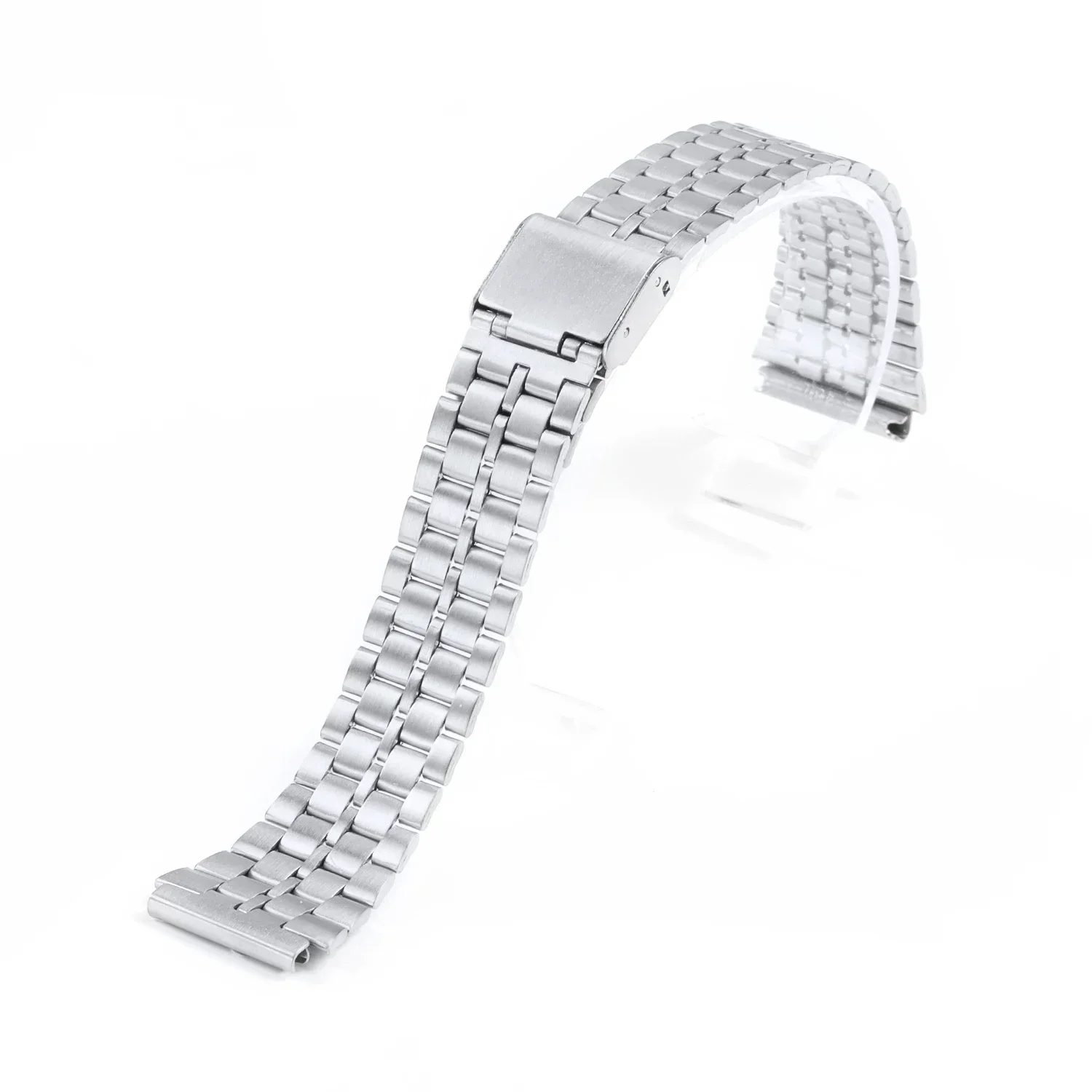 Correa de reloj de acero inoxidable para Casio SGW400 F91W F84 F105/108/A158/168 AE1200/1300, correa de reloj de Metal Vintage, pulsera para hombres y mujeres: Blue White / 18 mm