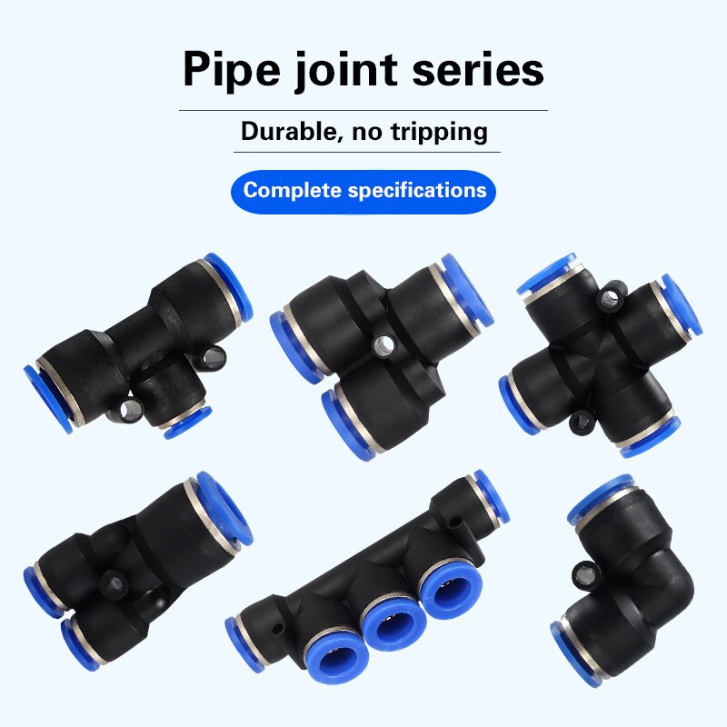 10PCS Pneumatic fittings PZA/PK/ water pipes and pipe connectors direct thrust 4-16mm plastic hose quick couplings Tee air valve