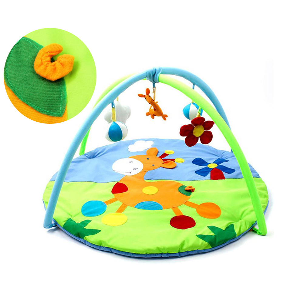 NICEXMAS Baby Game Mat Crawling Rug Games Carpet Baby Soft Toy Play Frame (Sika Deer, Random Color of Pendant)