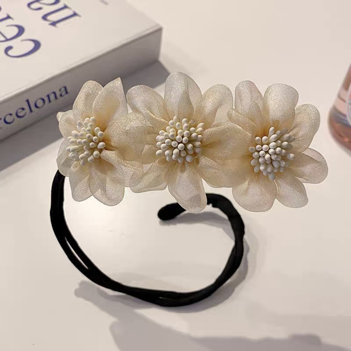 Bow Hairpin Weaving Artifact Shell Pearl Lazy Curler Retro DIY Hair Accessories Tool Hair Tie Artifact: Burgundy