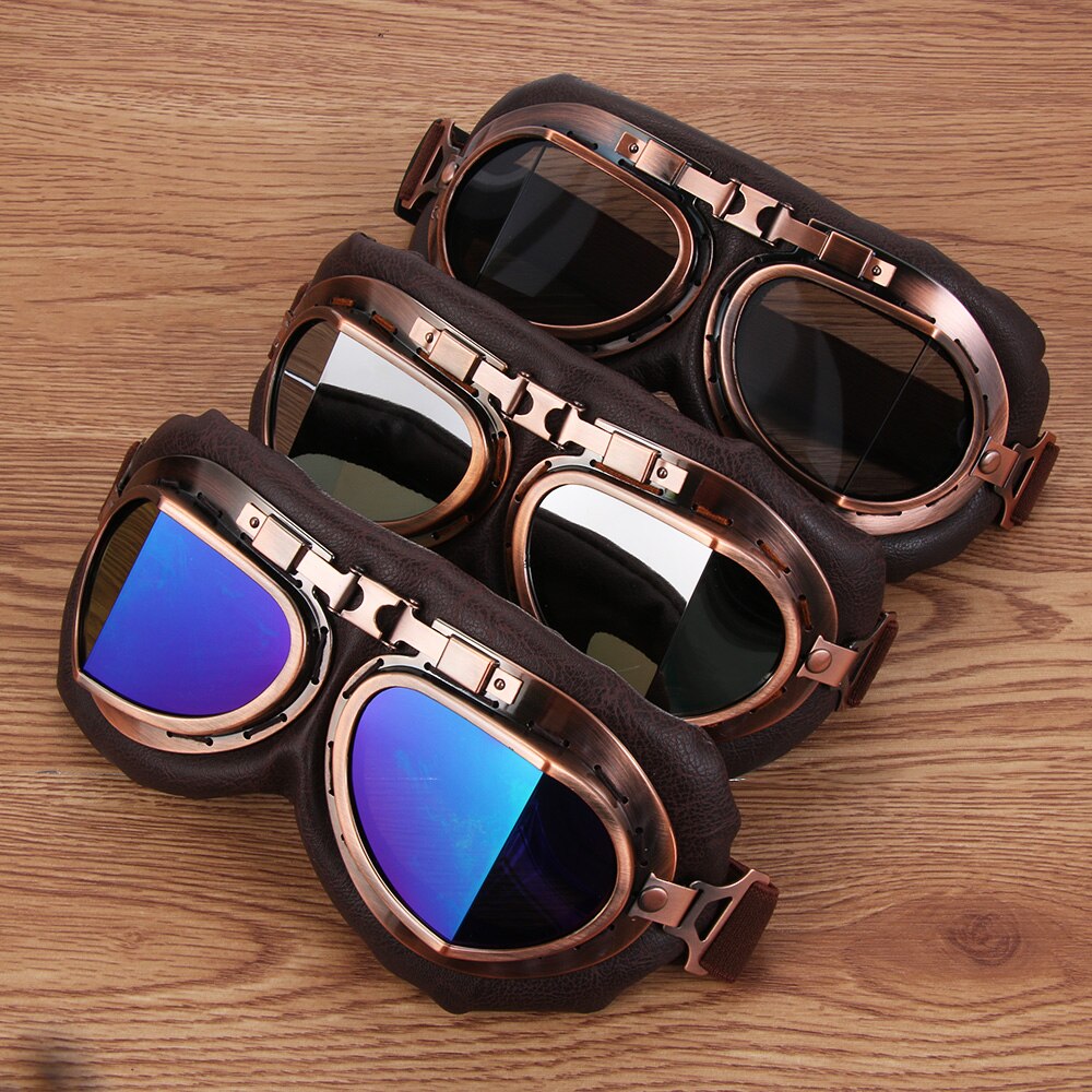 1 pieza gafas Retro Vintage a prueba de polvo Motor protector Gear gafas para motocicleta Cruiser Cafe Scooter Auto Accesorios