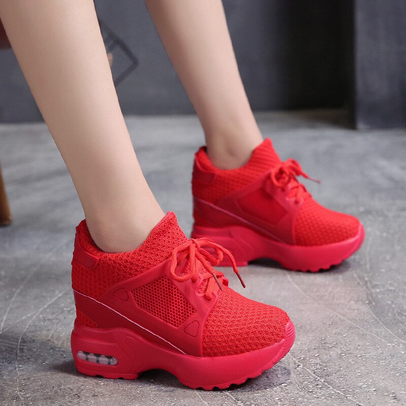 Increase women's walking shoes spring mesh noodles sponge cake wild leisure slope with student sports shoes ZP-46