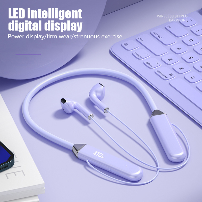 Magnetische NackenbüGel-Kopfhörer, kabellose Bluetooth 5.2-Kopfhörer, LED-Anzeige, Headset, Sport-Ohrhörer mit Geräuschunterdrückung und Mikrofon