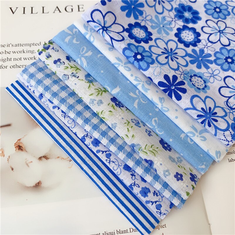 Tela de algodón azul de 150x50cm de medio metro de ancho, Telas para coser Telas para Patchwork, tela para muñeca Tilda, Material decorativo de paño artesanal