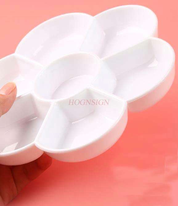 Paleta portátil con forma de flor de ciruela para pintura acrílica de pintor, pintura de acuarela, paleta anticerámica