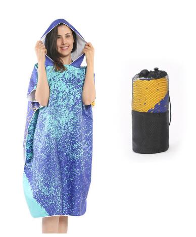 Micrfiber Quick Drying Changing Robe Swimming Surf Beach Poncho Towel Portable Soft Bath Towels With Cloak Bathrobe Home Textile: 12