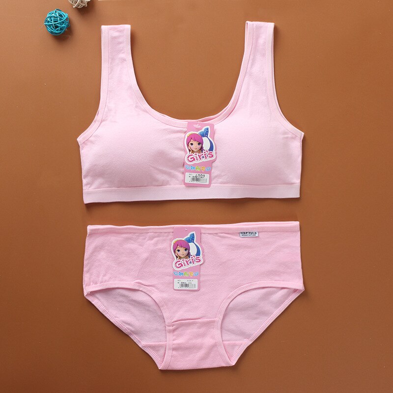 Teenage Girl Bra and Panties Sets 12 Year Old Teen Clothes Sport Underwear 14 Training Bra for Girls 8-14Y Brief Topic Tube: Pink