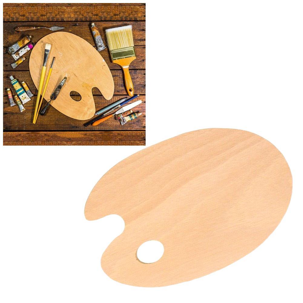 1 Pc paleta malarska paleta dostaw sztuki akwarela owalny obraz olejny płaski artysta z otworem na kciuk drewniany akryl