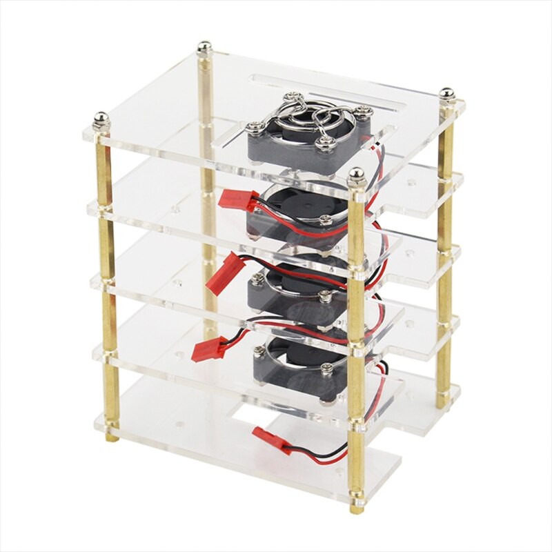 Clear Multilayer Raspberry Pi Cluster Case for Raspberry Pi 4 B Pi Rack Case with Cooling Fan for Raspberry Pi 3 Model B AXYB