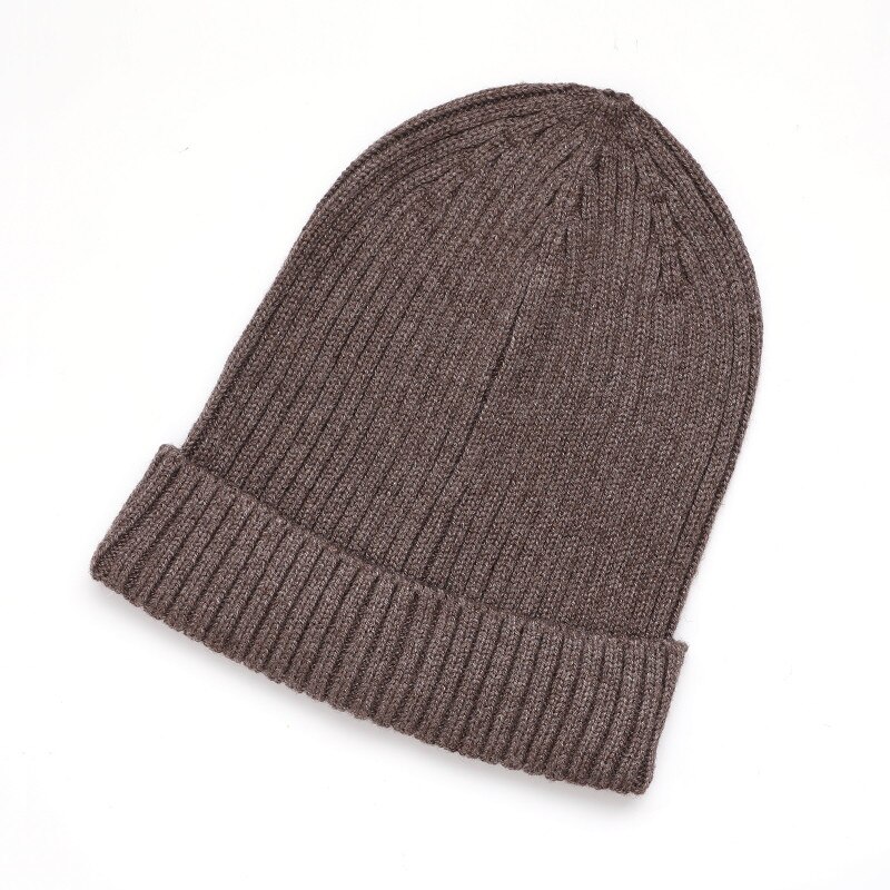 unisexe laine épais casquettes Simple solide chapeau mélanges doux Fine fil tricoté chapeau bonnets laine hiver printemps casquettes Skullies: CAMEL
