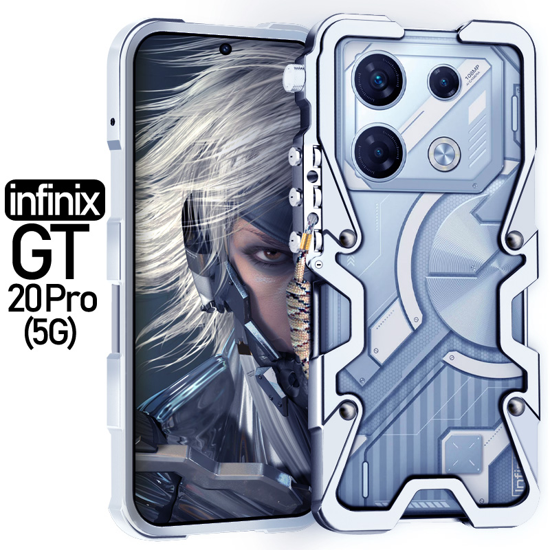 Carcasă metalică pentru infinix  gt 20 gt10 pro, cadru metalic din aluminiu, rezistentă la șocuri, pentru infinix note 30 40 pro zero 30: Negru