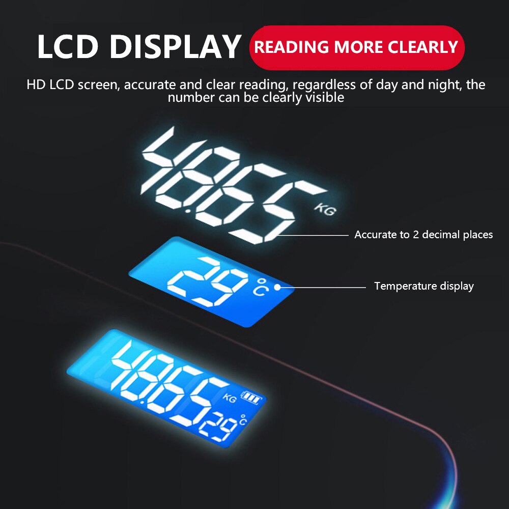 LED Digital Bathroom Weight Scale Bluetooth Body Fat Scale BMI Scales Smart Wireless Body Composition Analyzer Weighing Scales