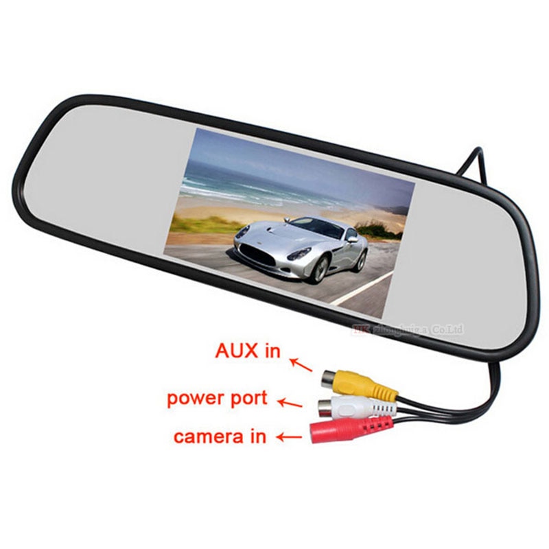 High Resolution HD 5" Inch Car Mirror Monitor 2CH Video Input 800*480 DC Backup Auto Car Parking Monitor