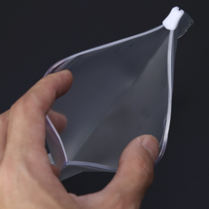 1pc File Organizer Storage Folder Standard Transparent PVC Loose Leaf Pouch with Self-Styled Zipper Filing Binder Document