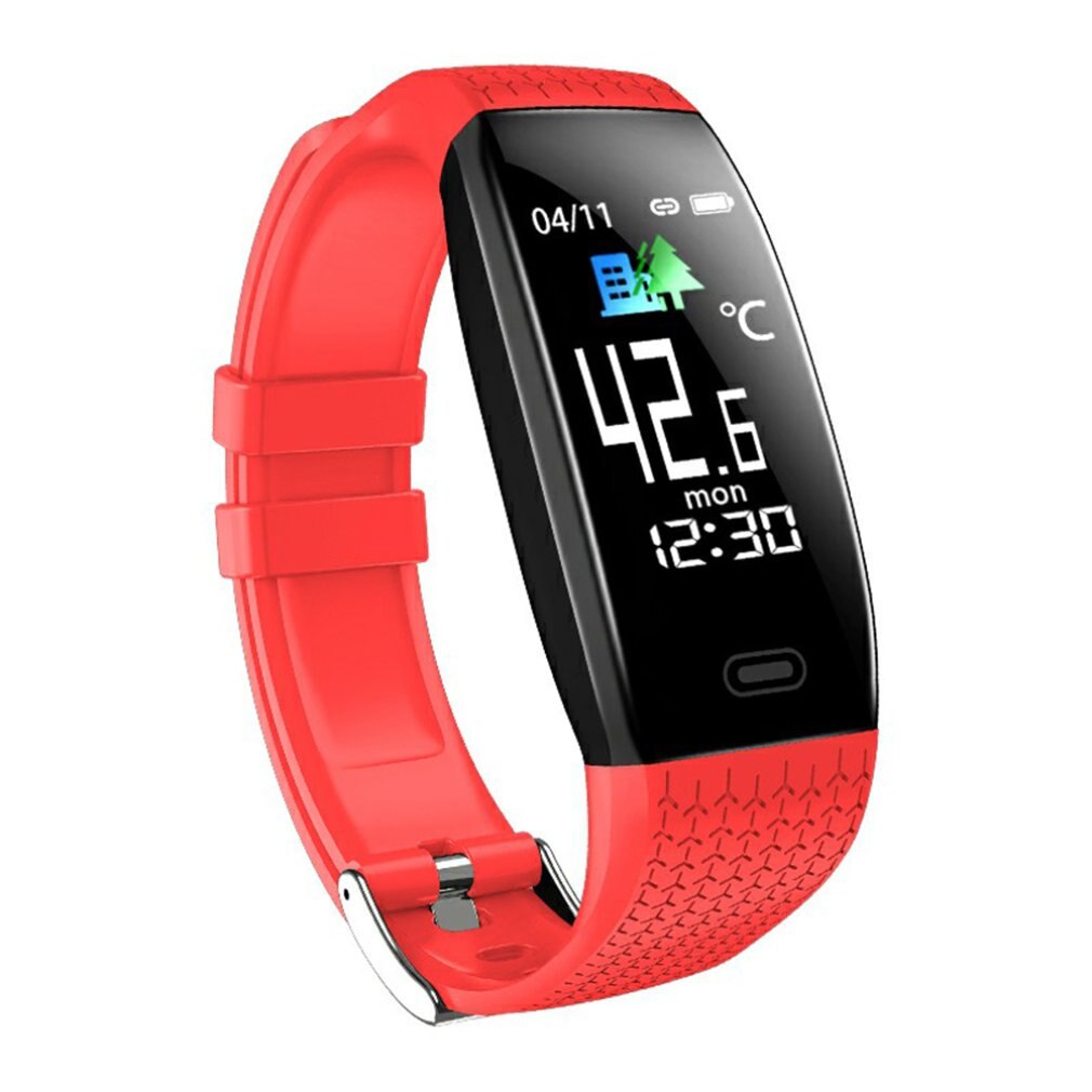 DT30 T5 Smart Bracelet Waterproof Fitness Tracker Heart Rate Monitor Sports Bracelet Smart Watch For Phone: Red