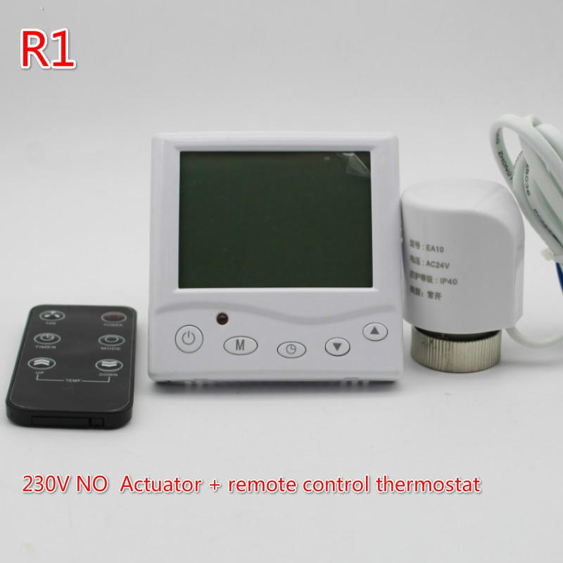 Gulvvarme termisk elektrisk aktuator 230v ingen termostat varmt gulv med manifoldventilstyring: R1