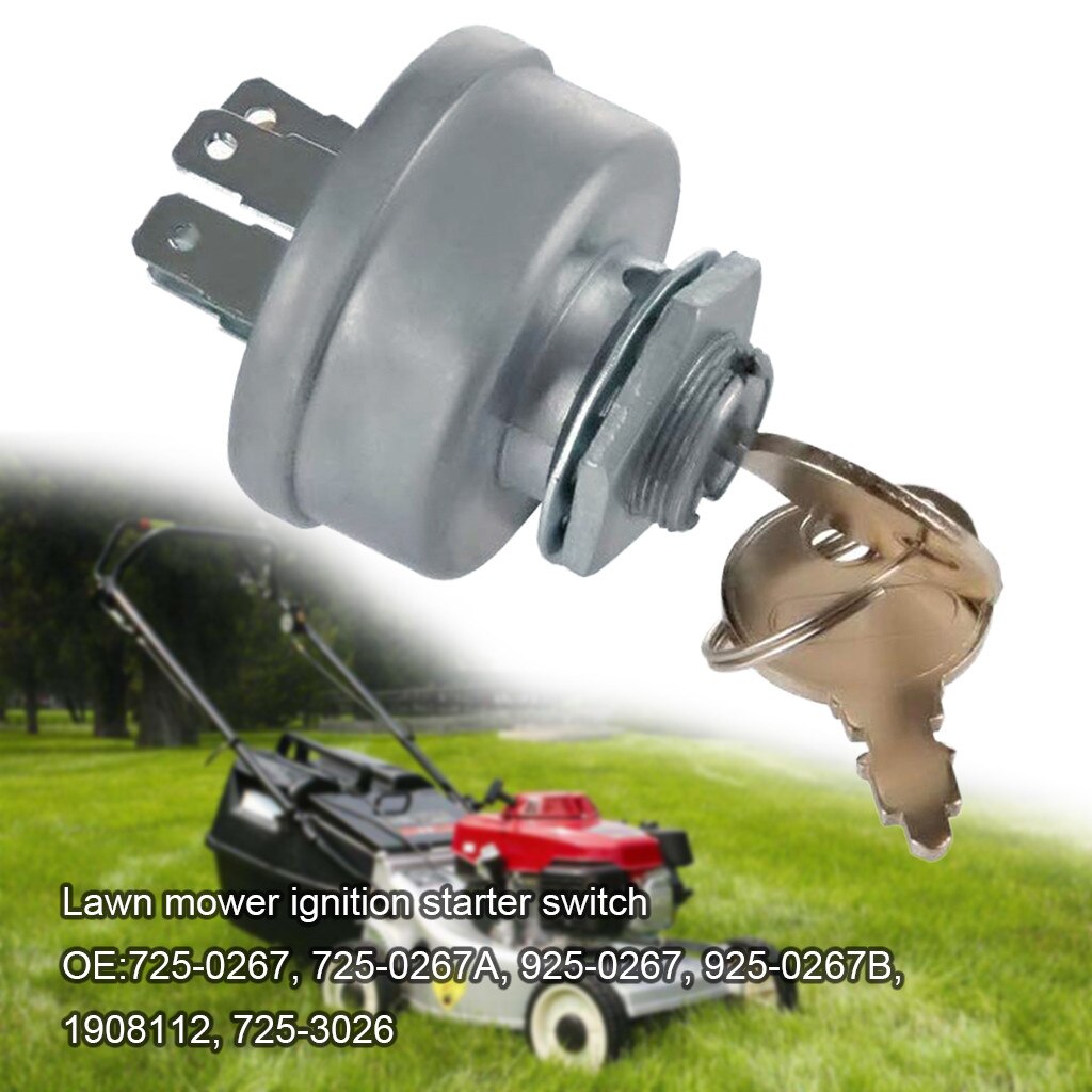 Riding Lawn Tractor Mower Ignition Starter Switch high reliability With 3 Position 5 Termials metal Silver #ES