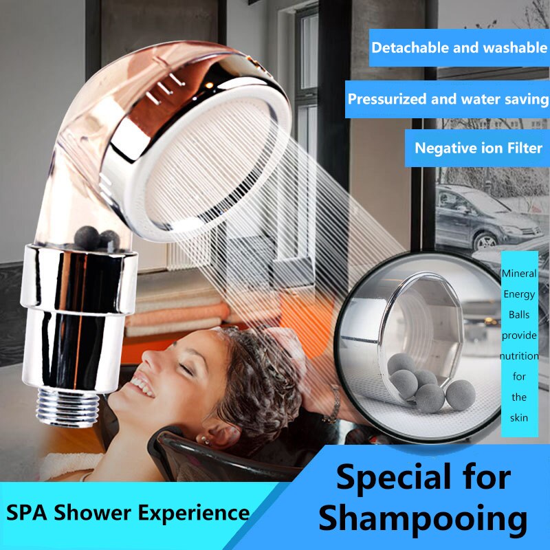 VEHHE Hair salon shampoo hair shower head barbershop travel portable PC shower head with anion filter balls SPA high pressure
