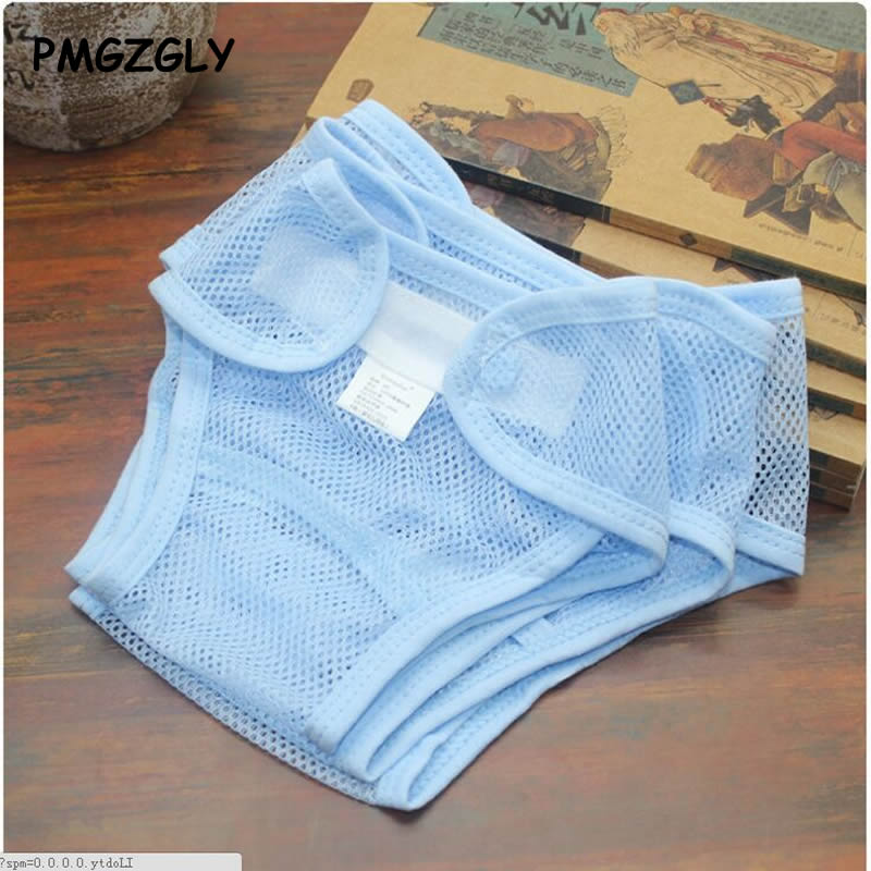 Pañales reutilizables para bebé, malla de bolsillo, rejilla transpirable, estilo veraniego, lavable, 3 unids/lote