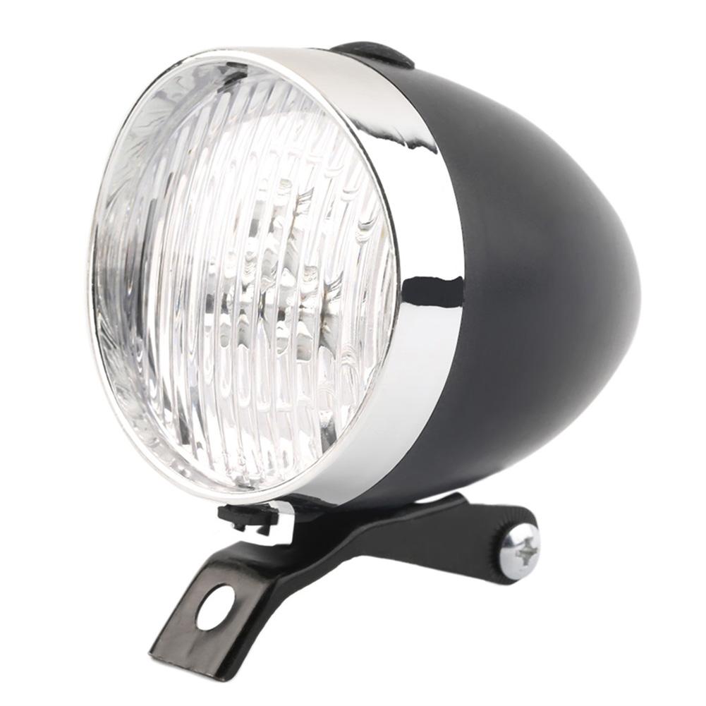 Retro cykel forlygter abs 3 led batteridrevne cykellygter natkørsel sikkerhedsadvarselslys rideudstyr: Sort