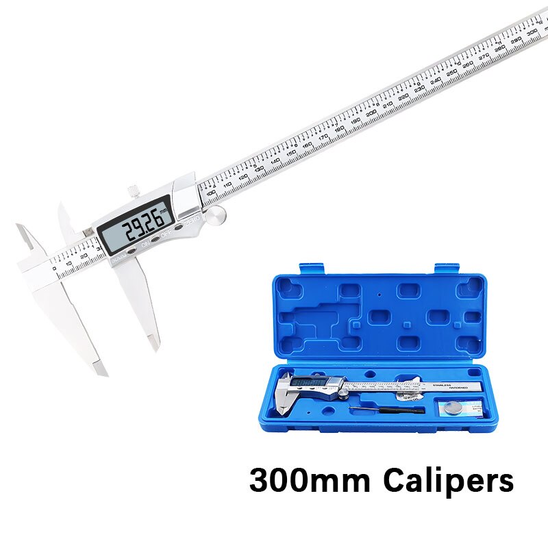 Electronic Digital Caliper Inch/Metric Conversion 0-150/200/300mm Stainless Steel LCD Screen Extreme Accuracy Measuring Tool: 300mm