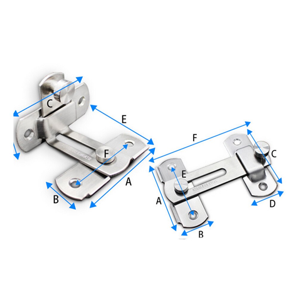 5PCS Flat/Right Angle Door Latch Hasp Bending Latch Barrel Bolt with Screws for Doors Buckle Bolt Sliding Lock