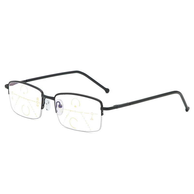 Gafas de lectura multifocales progresivas metálicas con montura de titanio para hombres, gafas para presbicia con luz azul, gafas para mujeres de 1,5