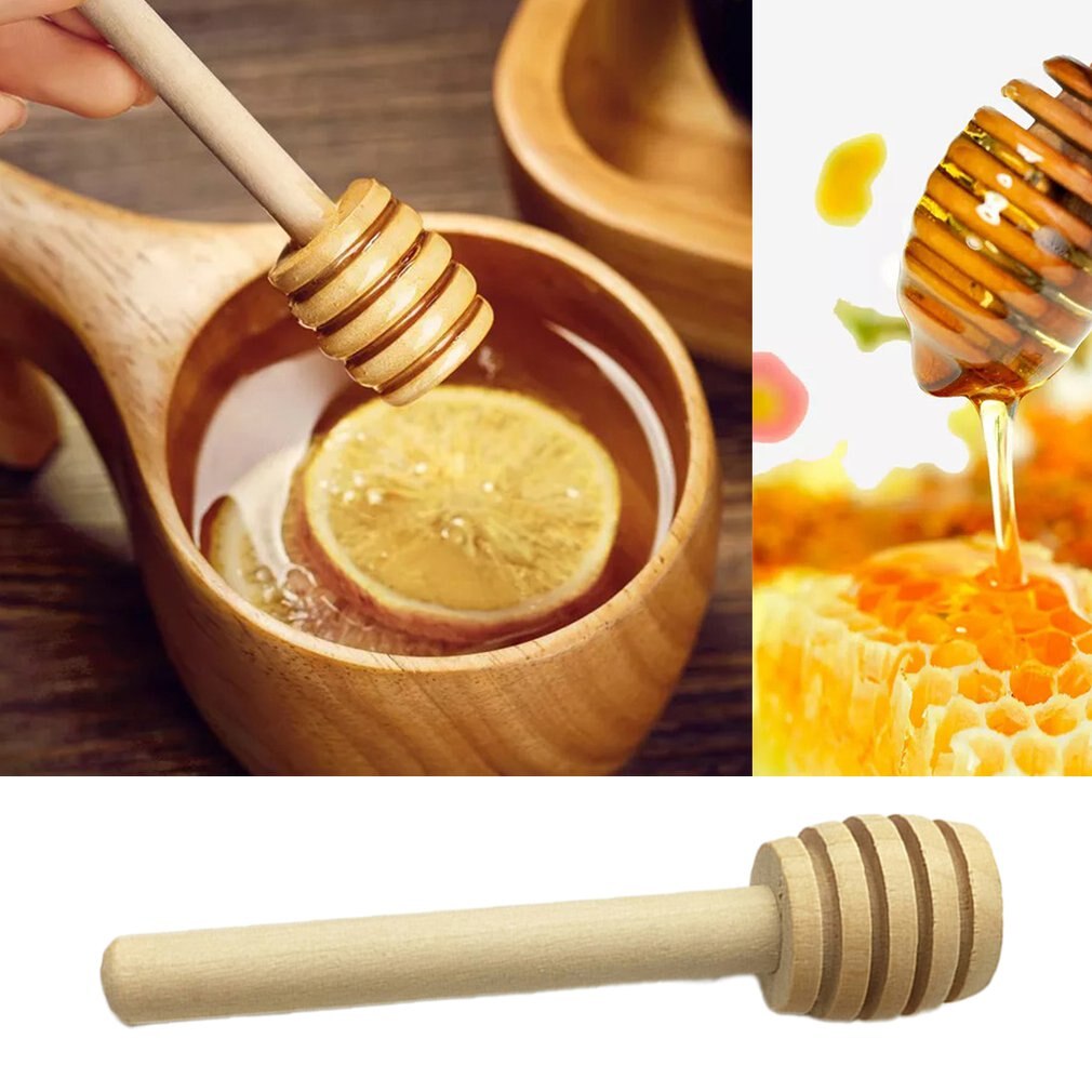 8 Stuks Houten Honing Dipper Stick Honing Lepel Mengen Stick Voor Honey Pot Koffie Melk Thee Veilig Roer Bar Benodigdheden keuken Gereedschap