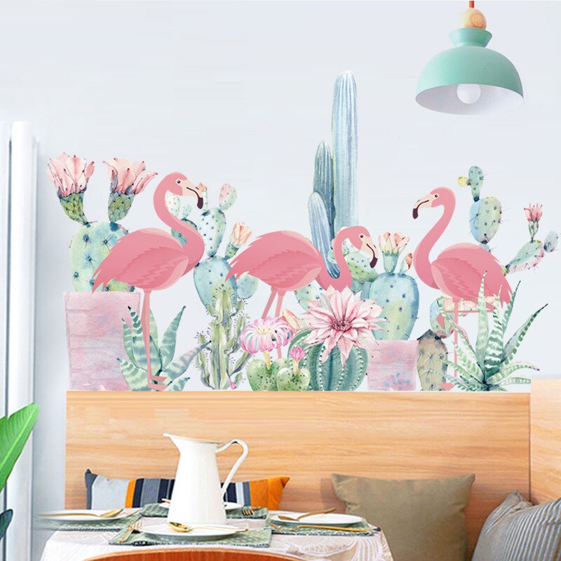 Muurstickers planten Drie groene sobere cactus