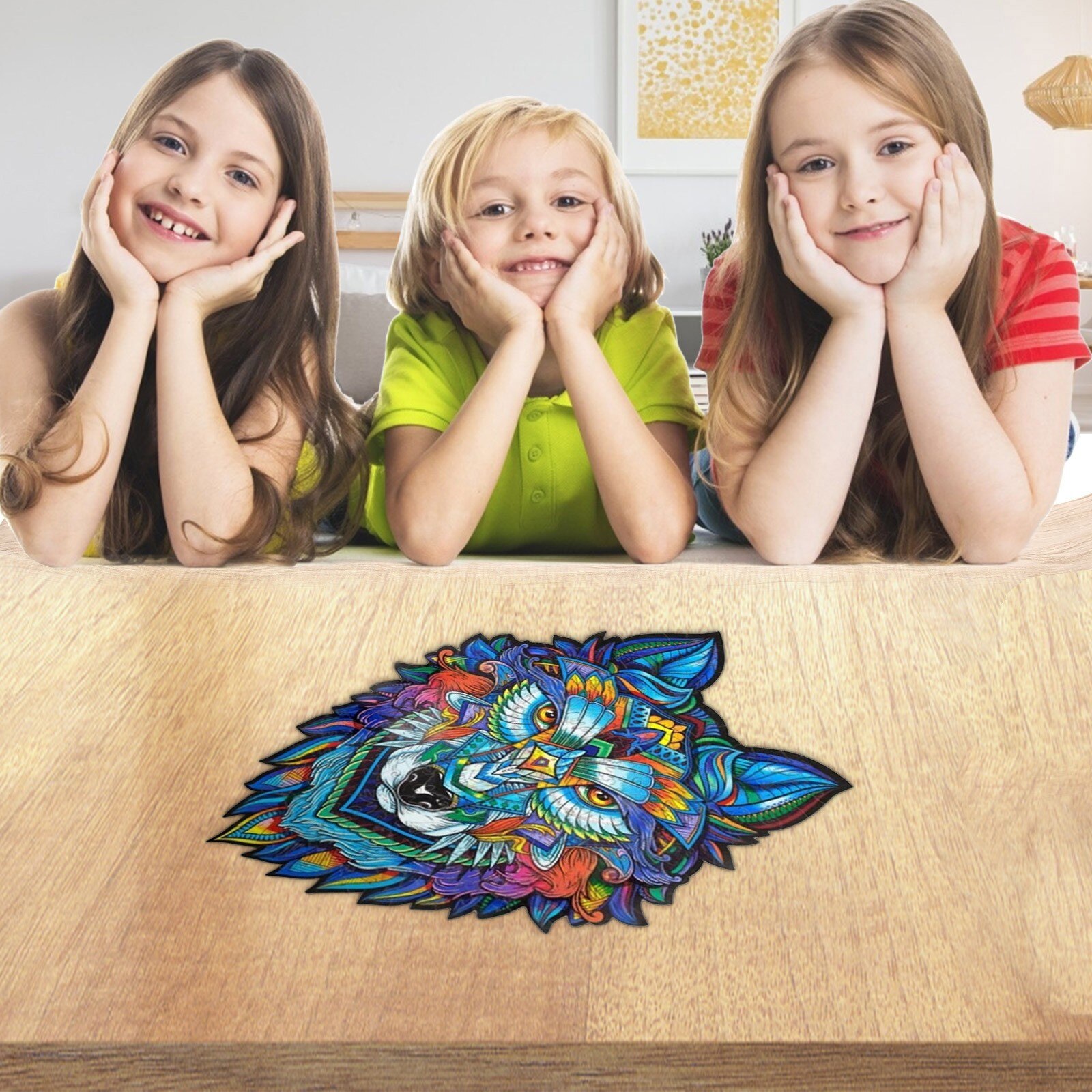 Unieke Houten Dier Legpuzzels Mysterieuze Wolf Puzzel Cadeau Voor Volwassenen Kids Educatief Fabulous Interactieve Spelletjes Speelgoed