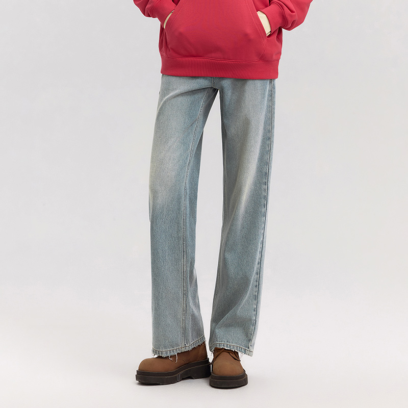 Semir Jeans Women Vintage Long Trousers Spring Wide-leg Trousers Comfortable Soft Versatile Trousers: XL / SKY BLUE