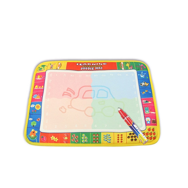 Vand tegning pad doodle rejsemåtte genanvendelig bærbar farve kunst indstilling pædagogisk legetøj til børn  , 1x magiske penne