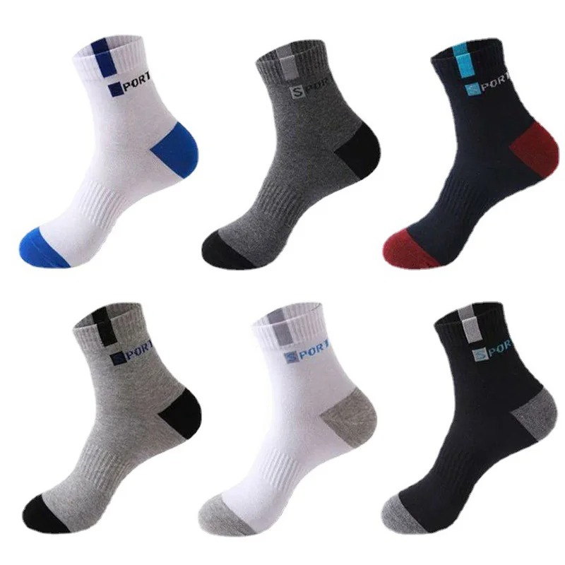 10 pares de medias deportivas de algodón transpirables para hombre, calcetines de fibra de bambú para otoño e invierno, desodorante con absorción de sudor, calcetines de negocios