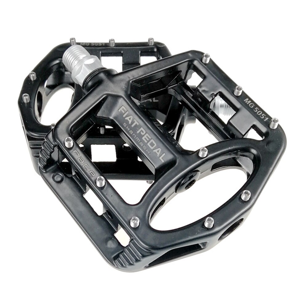 Bicycle Bearing Pedals Flat Bike Pedals Alloy Fixed Gear Road Bike Large Non-Slip Pedals for Cycling Bike Accessories: Black