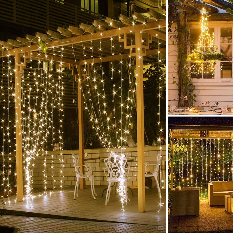 6x3M LED rideau glaçon chaîne lumières noël fée lumières guirlande extérieure maison pour mariage/fête/décoration de jardin 3M