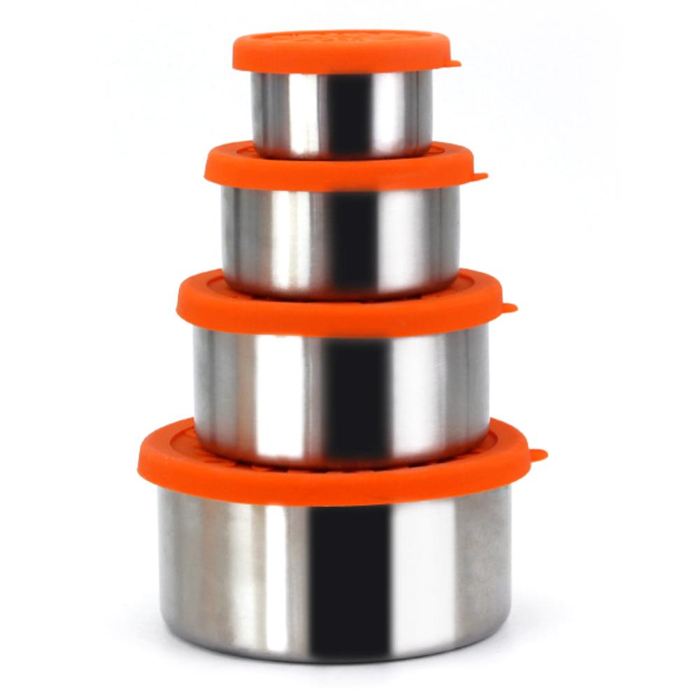 Edelstahl Frische Schüssel Lunchbox Snack Lagerung Container mit Silikon Deckel