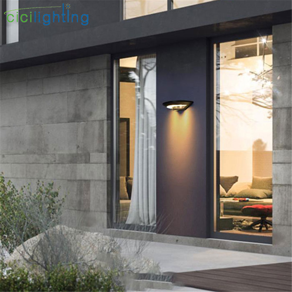 Art LED Outdoor Wandlamp, Aluminium Waterdichte Wandlamp, tuin Veranda Patio Opzij Voordeur zwarte industriële Verlichting