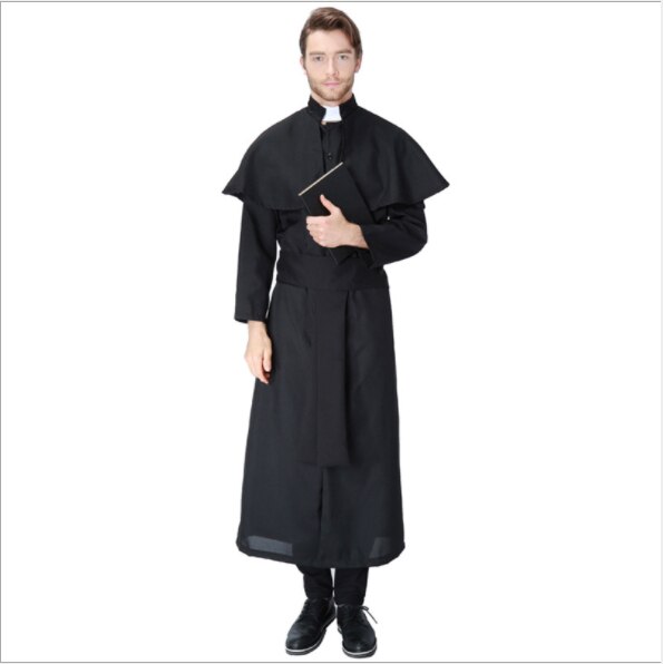 per gli adulti Pasqua Halloween costume Europeo religione Gesù Cristo Uomo Sacerdote padre monaco Cosplay di Carnevale Del Partito Del Vestito Operato
