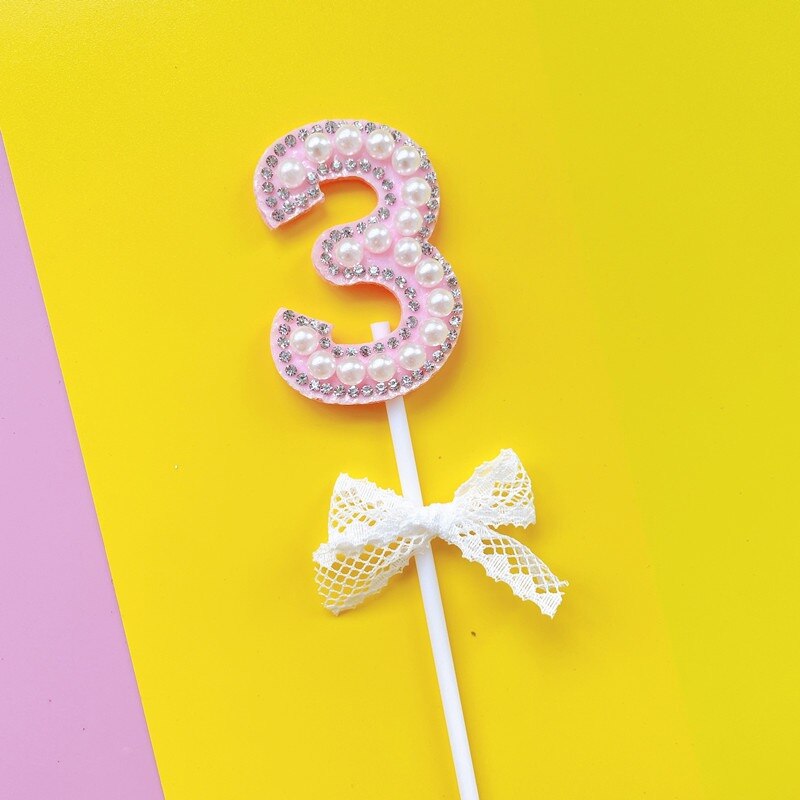 1Pc Glitter Alloy Rhinestone Number Cake Toppers Baby Shower Birthday Decoration Wedding Gold Silver Digital Cakes Dessert Decor: Burgundy