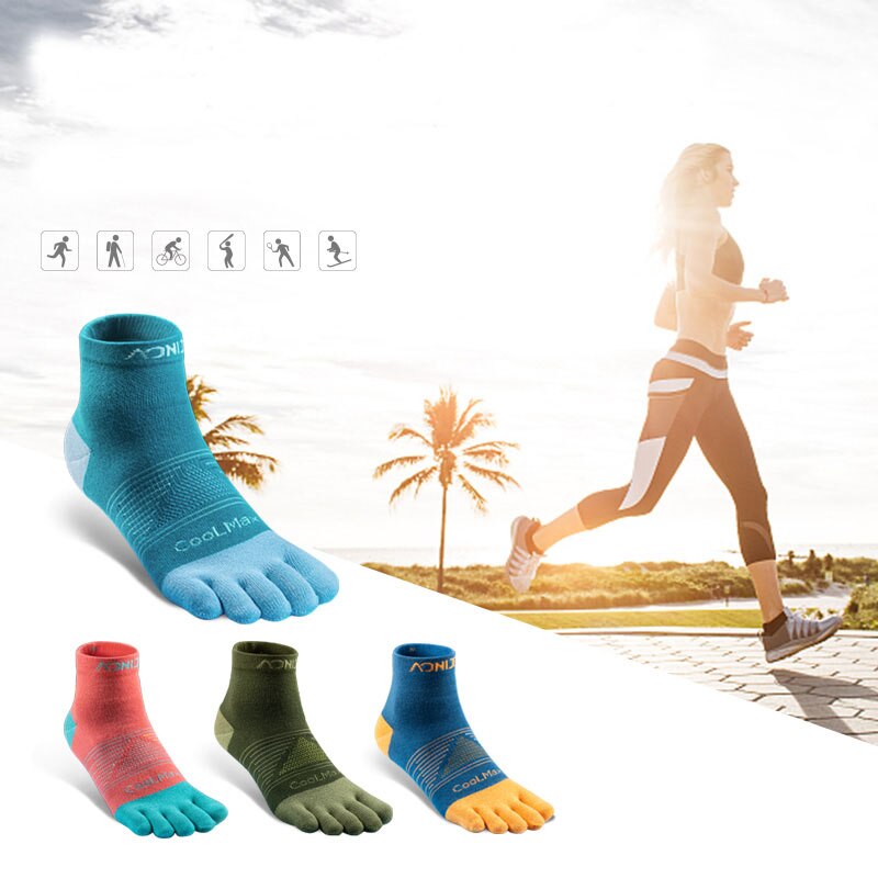 AONIJIE 2 Pairs Außen Socken Schnell Trocknend Fünf Kappe Socken Tragbare Toesocks Für Camping Wandern Trail Running Jogging E4810 E4806