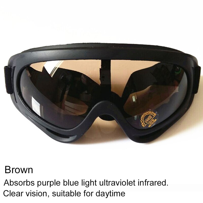 1 stk 5 farver uv -beskyttelse vindtætte beskyttelsesbriller motorcykel cykling snavs cykel atv briller briller: Brun