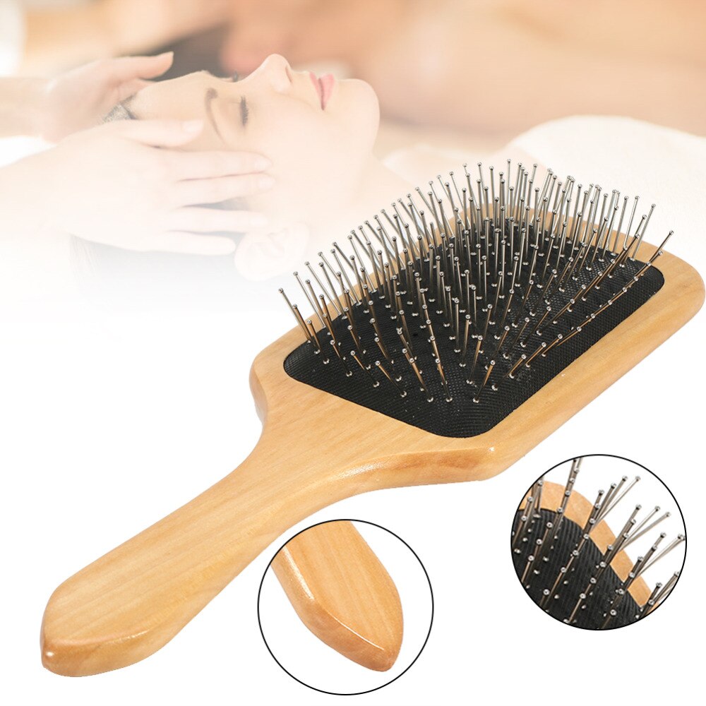 Tillbehör frisör trä hårborste borste trä hårvård hälsosam massage hår borste kam för kvinnor hår