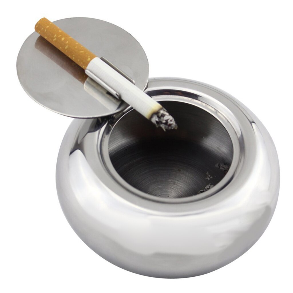 Stainless Steel Ash Tray Ashtray Car Auto Home Room Use with Fixed Groove