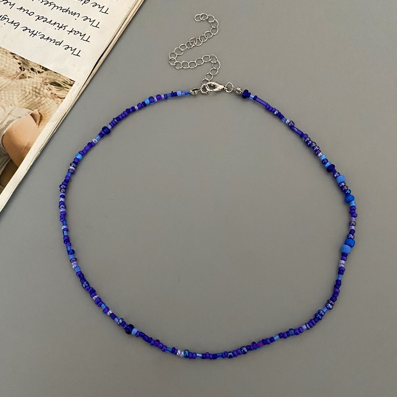 Collar de cuentas de gafas irregulares para mujer, gargantilla de Popular, joyería de cuello corto, collar colorido, ,