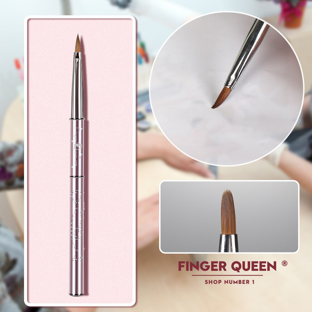 Kolinsky-pincel de Marta rosa para uñas, de tallado de cristal, de patrón 3D, suministros de uñas para equipos de Ail: B065-4B