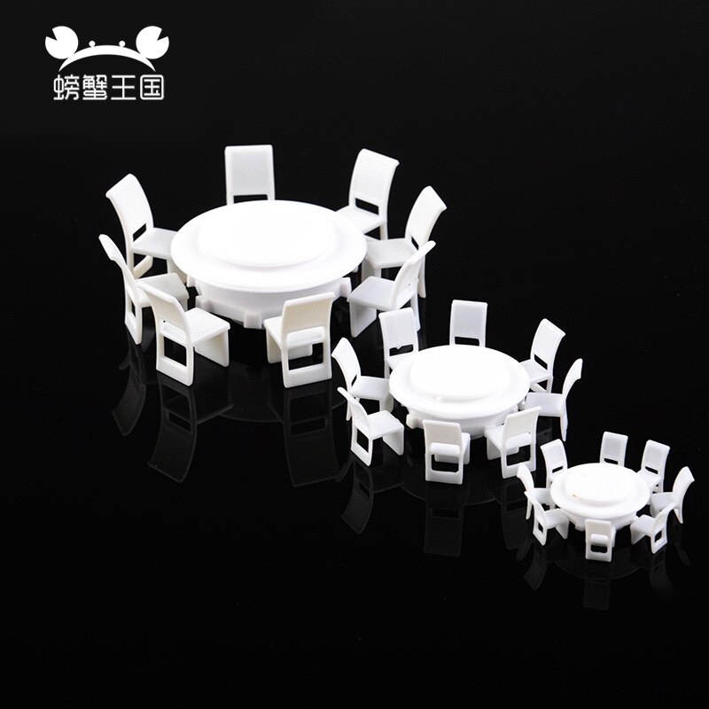 9Pcs/set 1:50 1:75 1:100 Furniture Toys Dining Chair Table Furniture Set For Doll house Dollhouse Kitchen Food Miniature